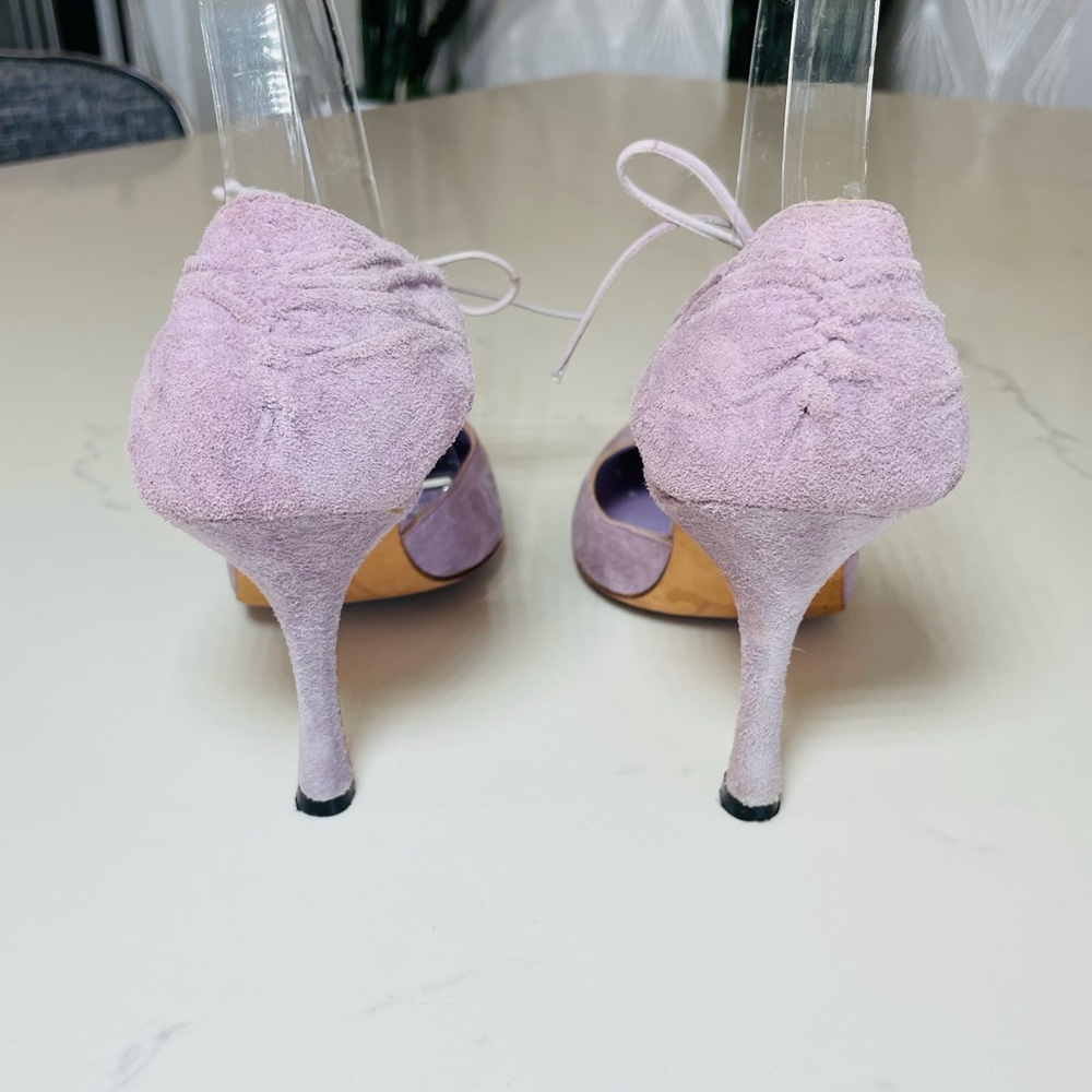 Manolo Blahnik | Ruched Suede Heel - Picture 6 of 10